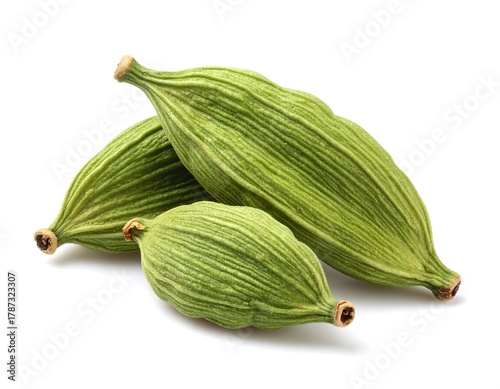 Wallpaper Mural Close-up of three green, ridged pods with brown, pointed tips Torontodigital.ca