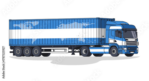 blue truck isolated on white