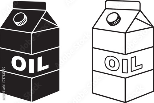 Simple oil carton package icon vector graphic illustration for cooking or motor oil concepts