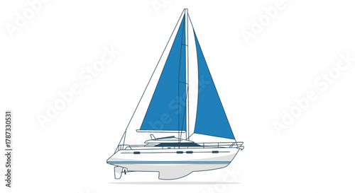 sailboat on white background