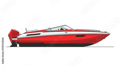 motor boat on white background