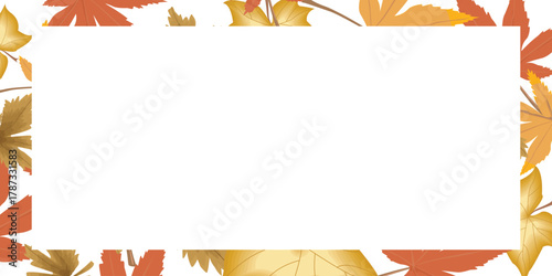Autumn leaves frame with copy space decorative fall foliage border in warm colors perfect for seasonal greetings and promotions EPS vector