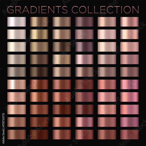 Rose Gold and Bronze Metallic Gradient Palette Collection