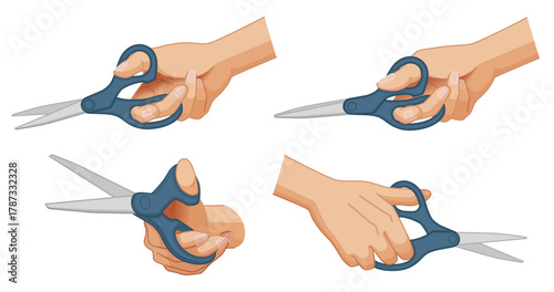 ハサミを持つ手のバリエーション