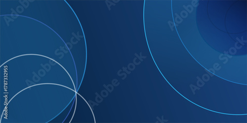 Dark blue 3d circle background with abstract graphic elements for presentation background design. Suit for business, corporate, institution, party, festive, seminar, and talks