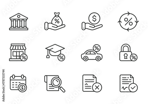 Banking, investment and business finance icon collection