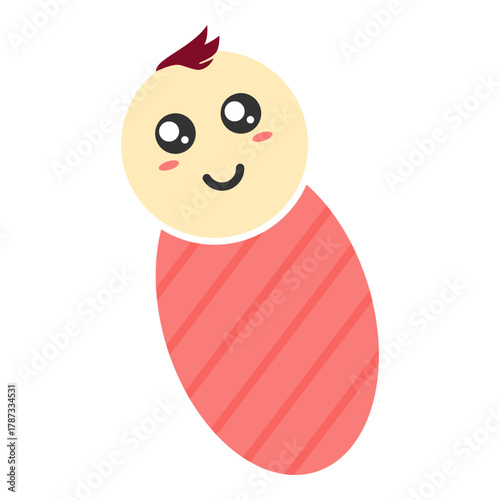 smiling baby swaddle illustration