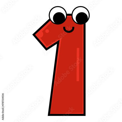 number one character with eyes