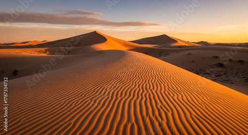 Fototapeta Naklejka Na Ścianę i Meble -  Desert Sand Dunes at Sunrise