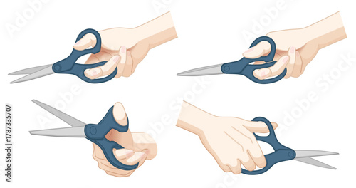 ハサミを持つ手のバリエーション
