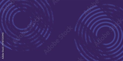 Blue abstract background with glowing circles. Swirl circular lines pattern. Geometric spiral. Twirl element. Modern graphic design. Futuristic technology concept. Vector illustration