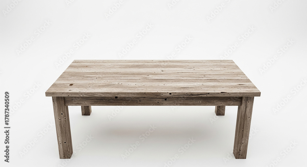 Fototapeta premium Wooden table isolated on white background. Created using generative AI tools