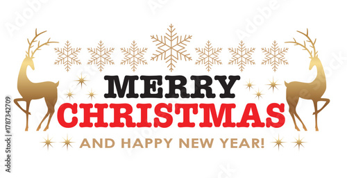 vector illustration of a deer with christmas tree