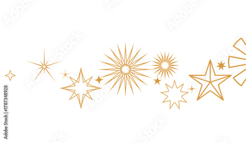 silver star on white background, gold star on white background, golden star on white background, Gold stars border, Christmas decoration, New Year banner