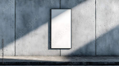 Urban Storefront Branding – Tall Hanging Sign Mockup on Soft Grey Facade