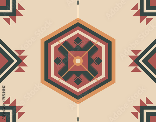 Native American Pattern, Ethnic Fabric Carpet Rugs Design, Home Decoration Bohemian Minimalist Fashion Furniture, Textile industry, etc.