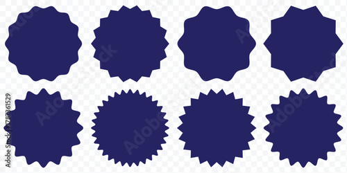 Starburst sticker set. Circle sticker set. Special offer price tag.  Sunburst retro sale badge, quality signs, red sale tag.  Blank sale stickers. Simple silhouette. eps 10