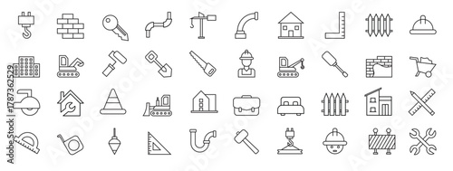 construction thin line icons construction line icons 