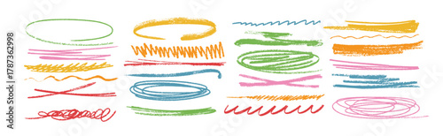 colorful charcoal texture underline squiggly lines