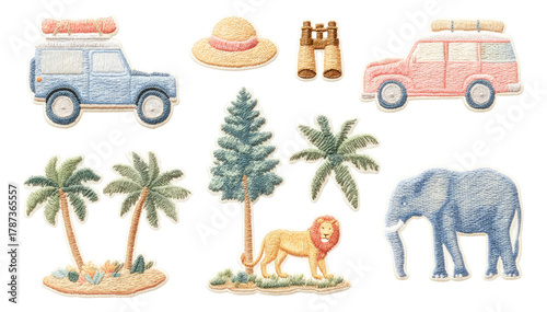 Wallpaper Mural Colorful Safari Adventure Elements with Transparent Background for Creative Projects Torontodigital.ca