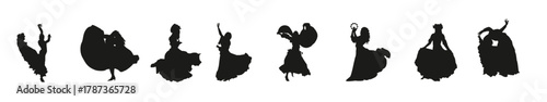 gipsy dance silhouettes vector