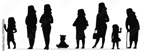 female life cycle vector character human growth