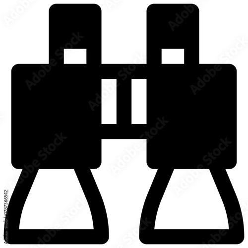 Viewpoint. Outlined stroke vector icon with black-filled details.