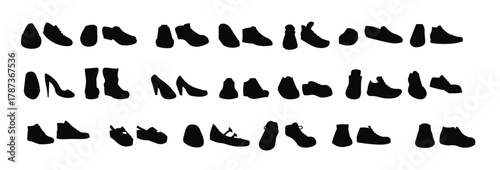 footwear set vector stylish shoes for man and woman