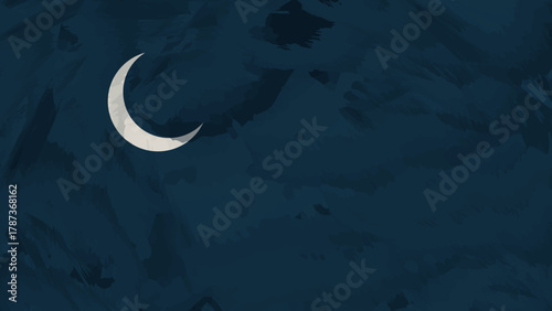 Beautiful soft Islamic abstract background featuring a watercolor texture, crescent moon, and gentle gradient tones. Perfect for serene, spiritual, and elegant design projects.