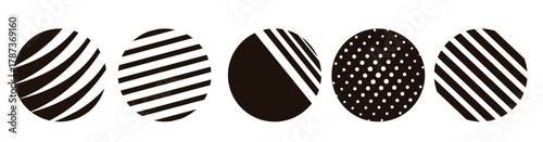 halftone circular classic collection vector set icons 