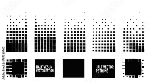 Halftone Vector Patterns Square Gradient Design Elements for Creative Projects