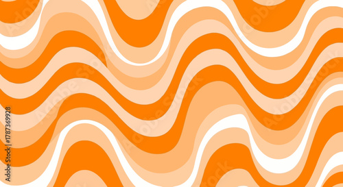 Swirls of Orange Groovy Retro Pattern Design for Arts and Backgrounds