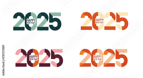 Colorful and Modern 2025 New Year Graphic Designs for Celebrations