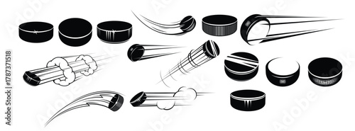 ice hockey pucks set