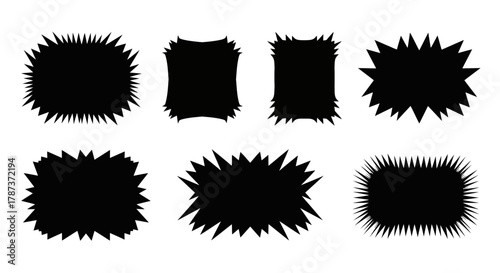 Collection of Comic Explosion Shape Frames for Graphic Design Elements