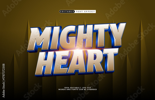 mighty heart editable power text effect with bold and dynamic look