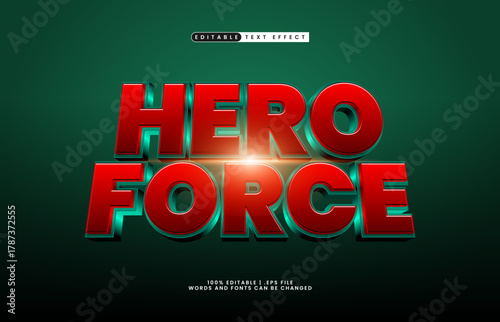 hero force editable power text effect with bold and dynamic look