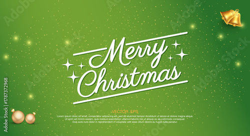 Realistic Christmas banner with handwritten style text