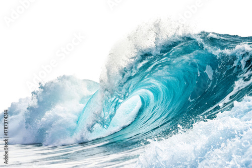 Fototapeta Naklejka Na Ścianę i Meble -  Powerful ocean wave curling and crashing with white foam