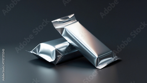 etallic Foil Bar Wrapper Mockup on Dark Background – Realistic Packaging Template