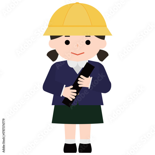 制服姿で卒業証書を抱える女の子