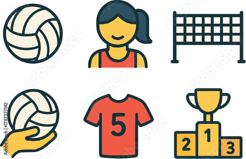 volleyball with flat design style, eps 10 illustration
