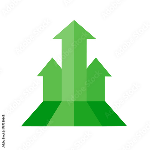 Three Green Ascension Arrows Icon