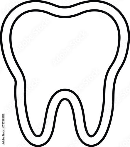 Tooth Outline Icon Dentistry Oral Hygiene Dental Care Dentist Clean Cartoon Molars Molar Treatment Toothache Toothpaste Dental Health Protection Anatomy