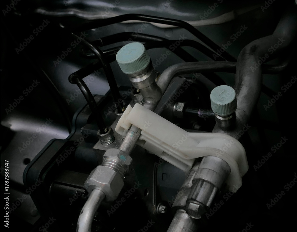 Fototapeta premium close up car air conditioning pipes