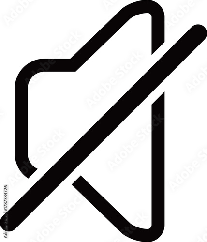 ミュート・消音スピーカーのフラットアイコン