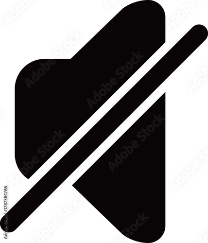 ミュート・消音スピーカーのフラットアイコン