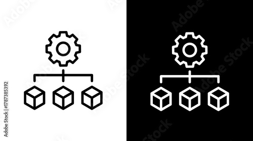 Resource Allocation  White Icon Set Design
