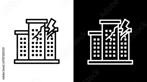 Business Disruption  White Icon Set Design