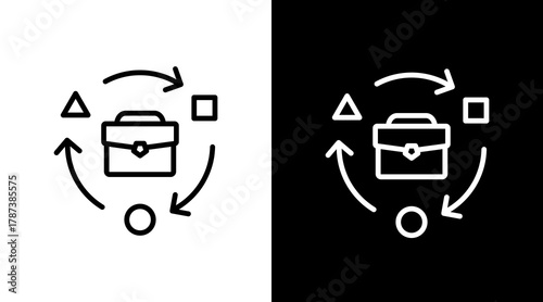 Business Adaptation  White Icon Set Design